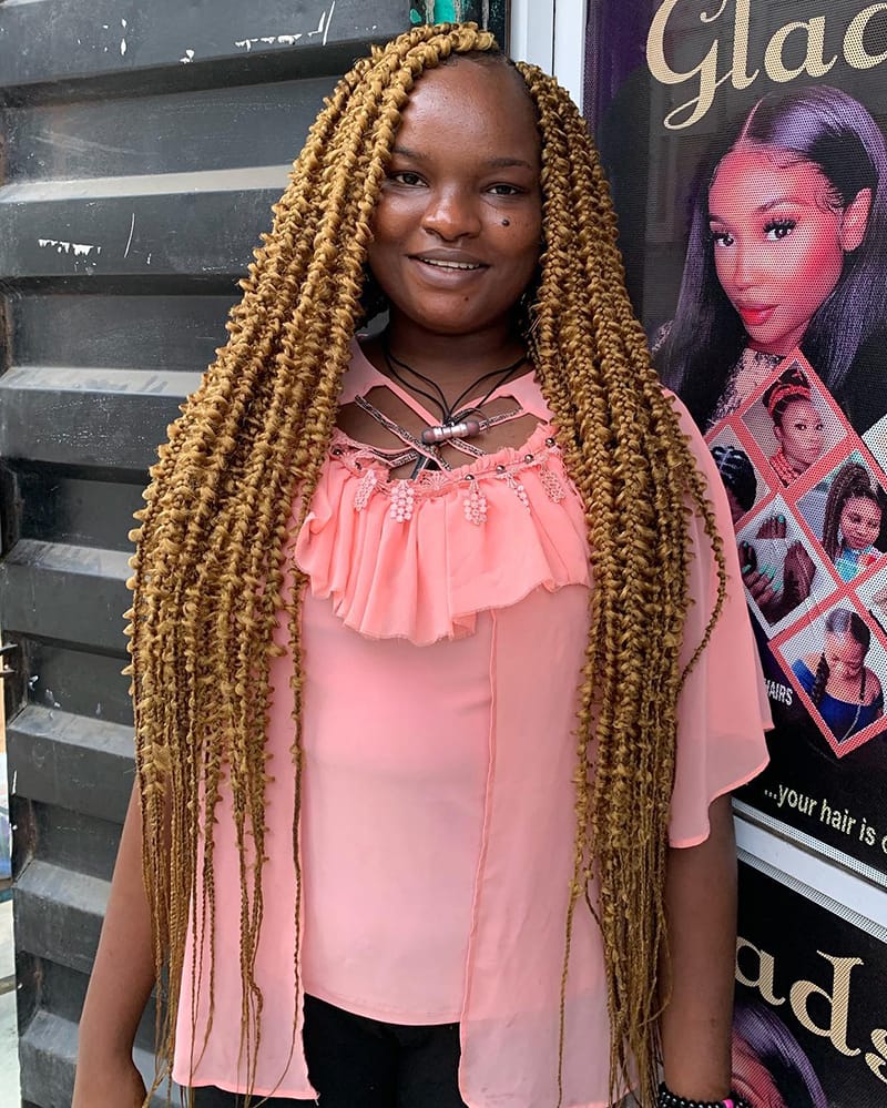 Honey Blonde Butterfly Braids
