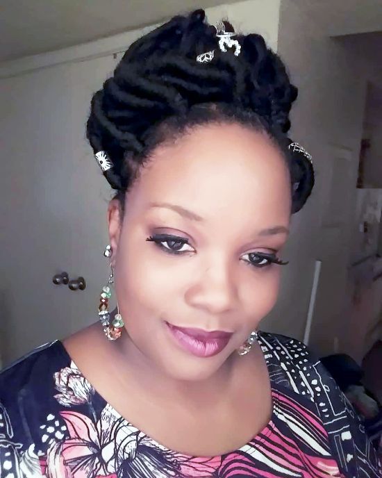 Faux Locs Updo