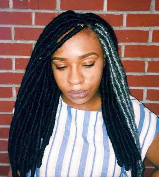 Multicolored Faux Locs Hairstyles