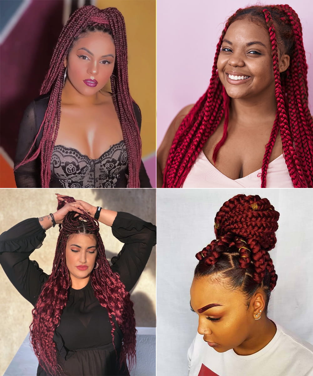 Gorgeous Red Box Braids