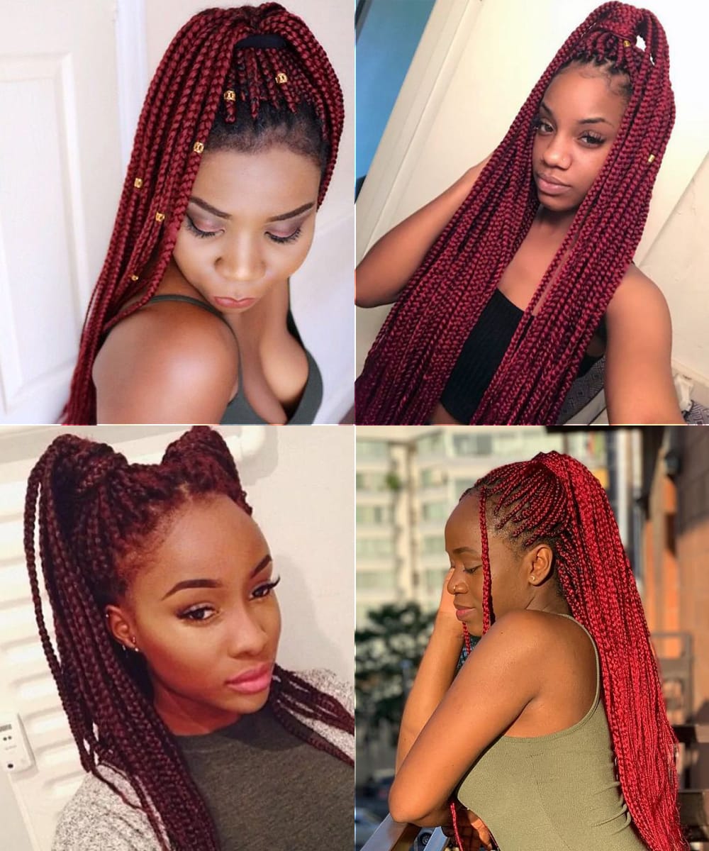 Ponytails with Box Braids