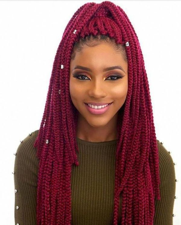 Box Braids Half Ponytail