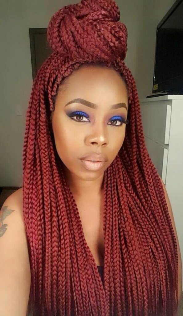 Box Braids Half Updo