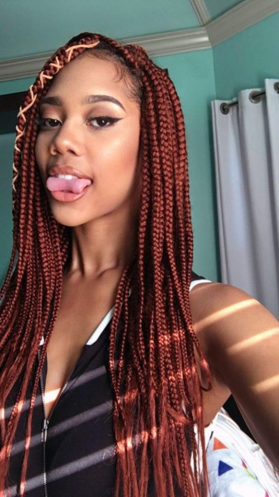 Burgundy Box Braids