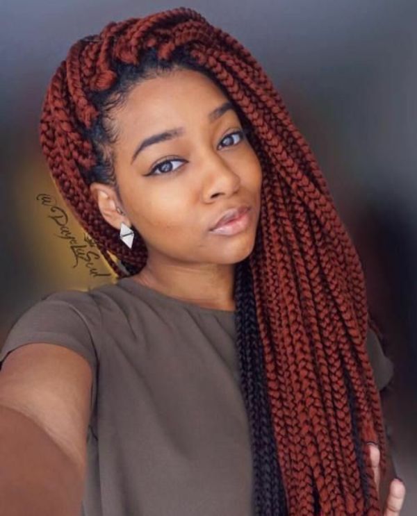 Enchanting Burgundy Box Braids