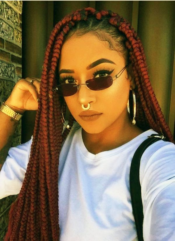 Enchanting Burgundy Box Braids