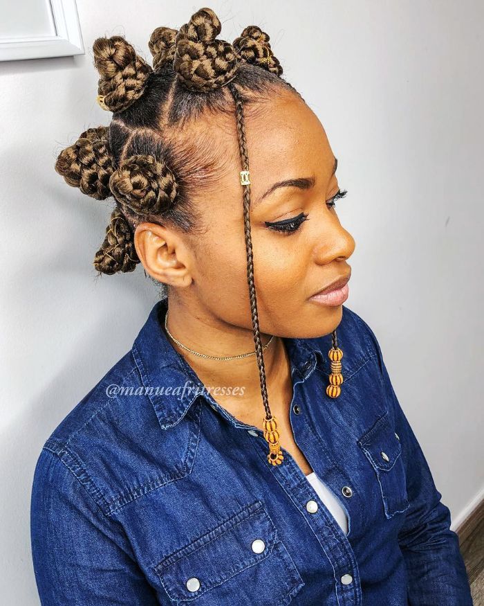 Bantu Knots Hairstyles for African American Black Women