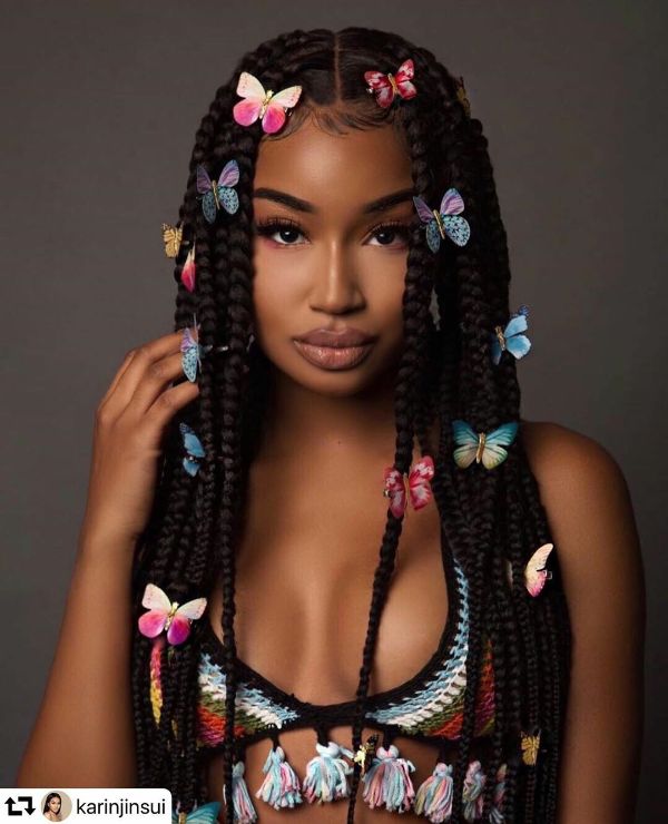 Heavenly Medium Box braids Idea
Image Source: @