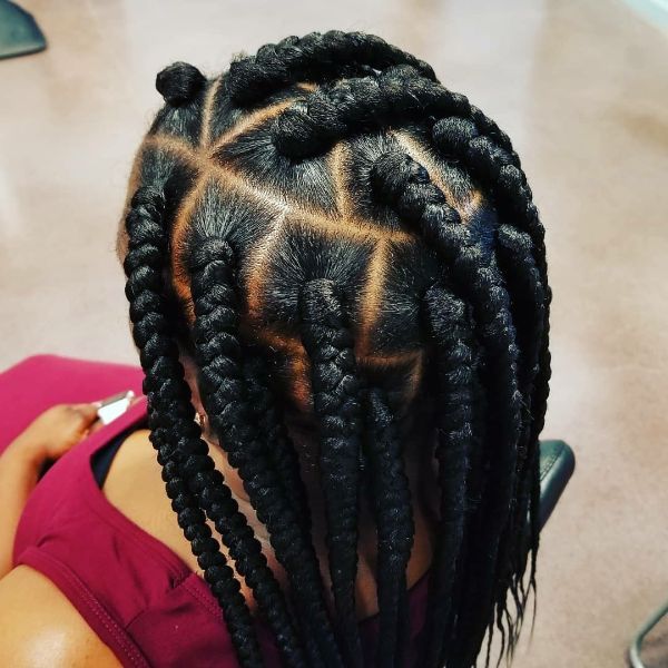 medium sized box braids