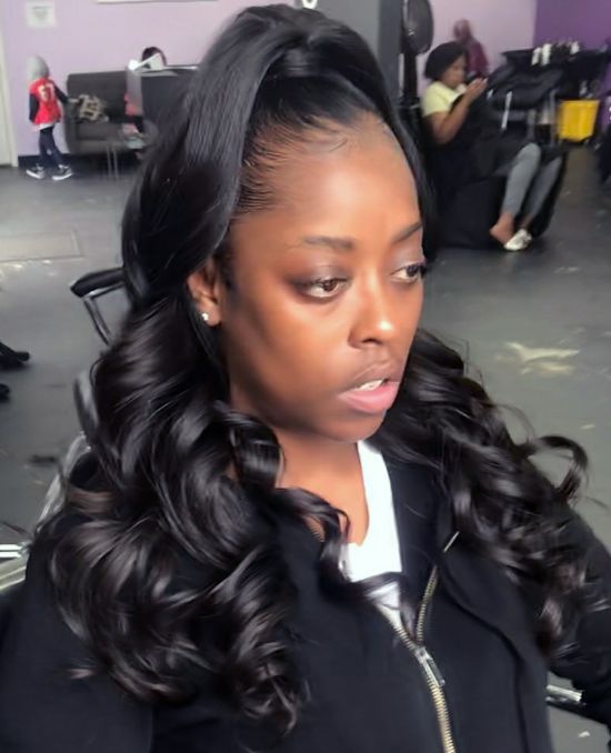 Sew in Half Ponytail
