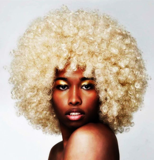 Blonde Afro hairstyles