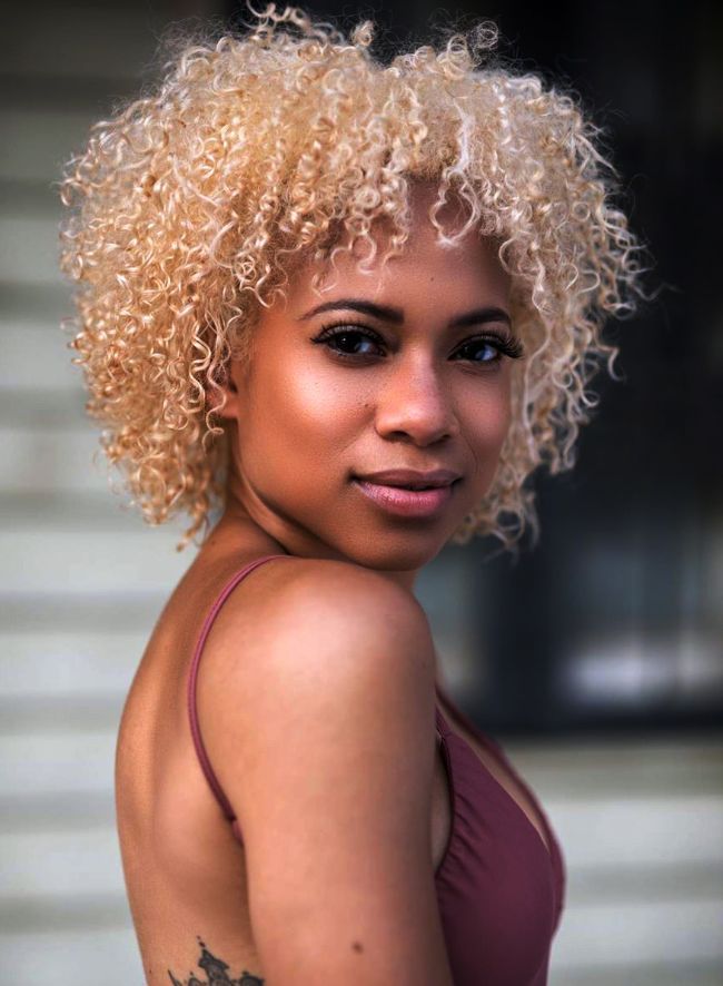 Blonde Afro hairstyles