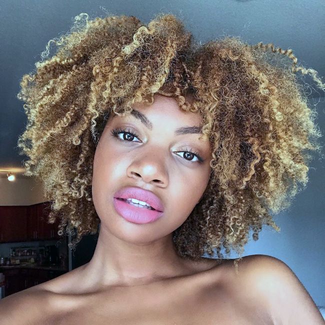 Blonde Afro hairstyles