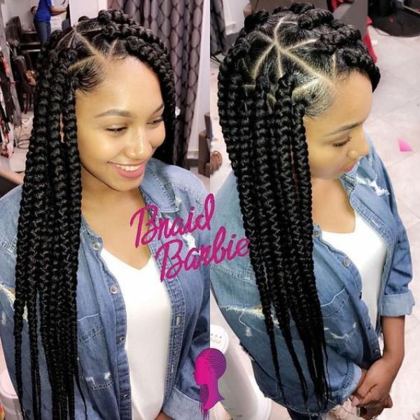 Triangular Box braids