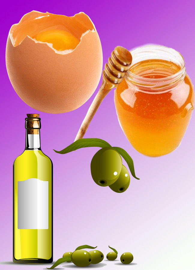 Honey Egg and Olive Oil mixture for Natural Hair Growth