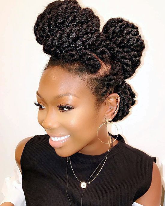 Brandy Norwood with Twisted Updo Hairstyle