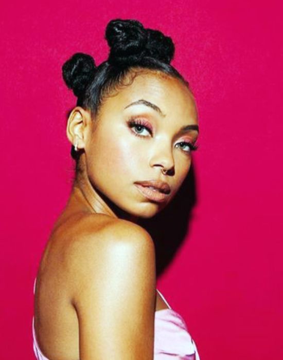 Logan Browning with Bantu Knots