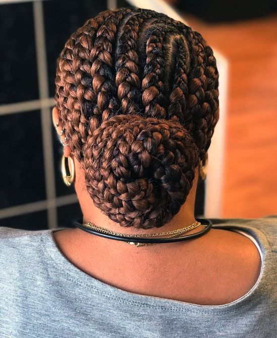 Blonde Bun with Cornrows Style