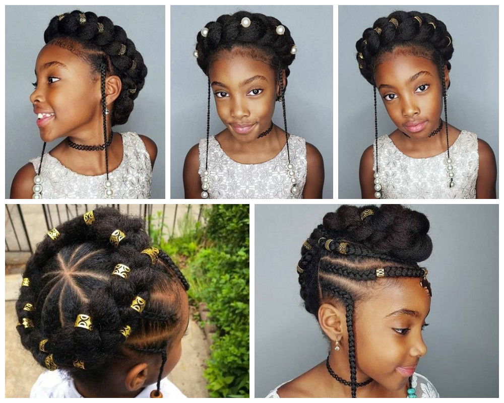 Dark Kids Headband Braids