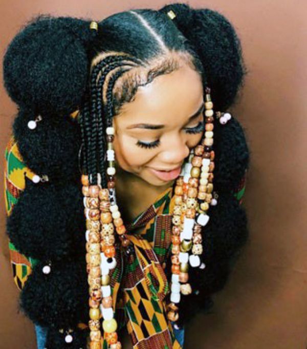 African creature puff Bubble Braids