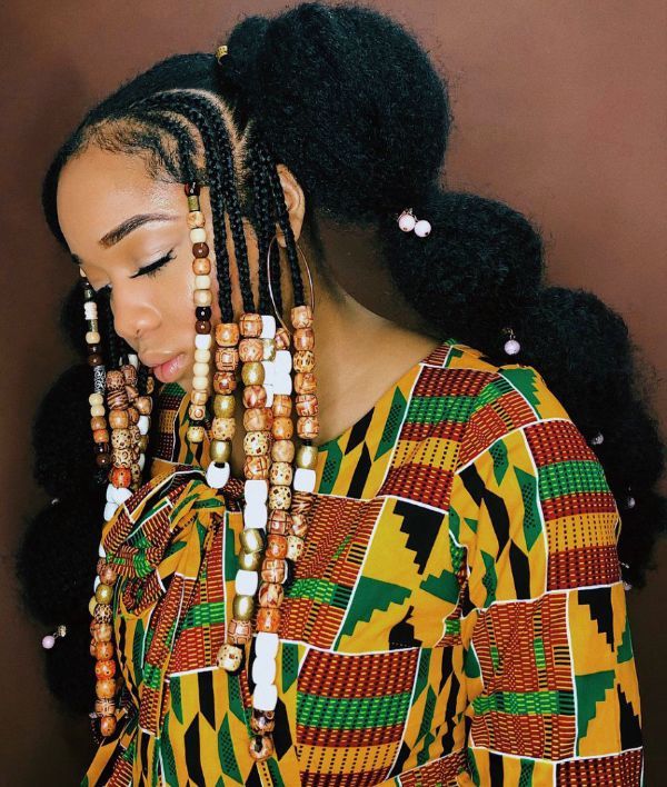 African creature puff Bubble Braids