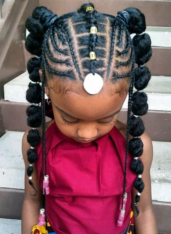 Cornrows + Bubble Braids