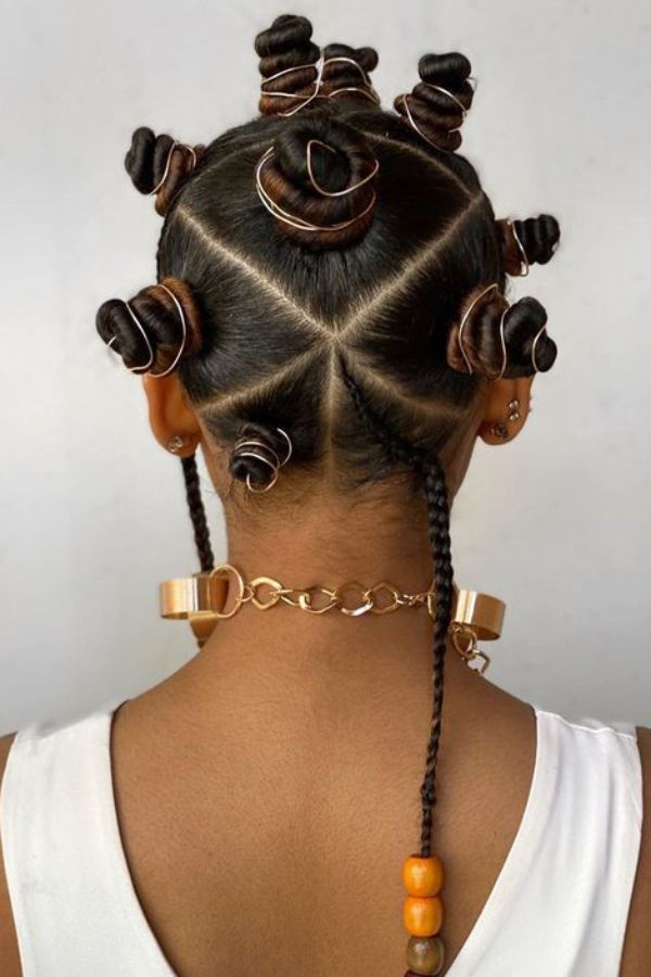 Bantu Knots with Beads