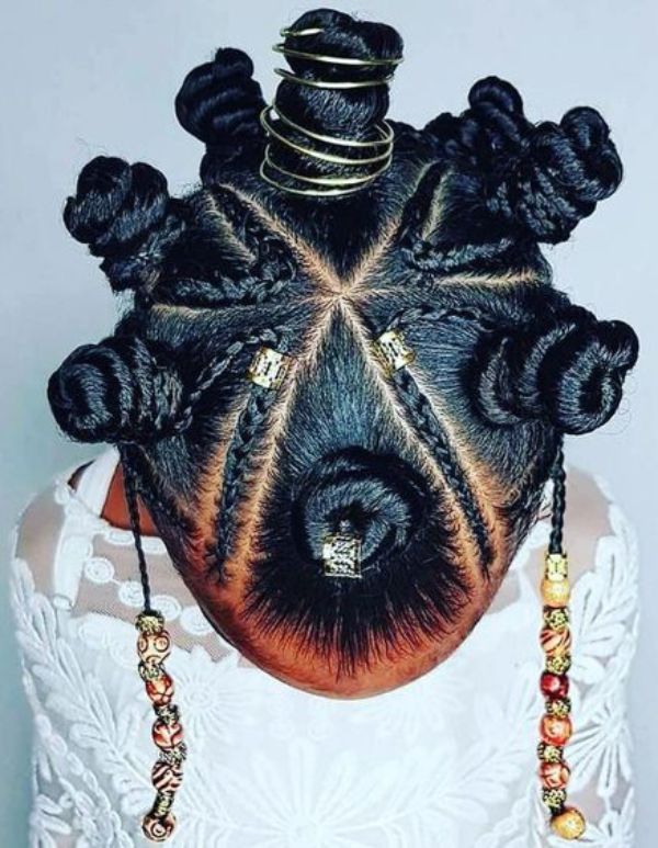 Bantu Knots with Beads