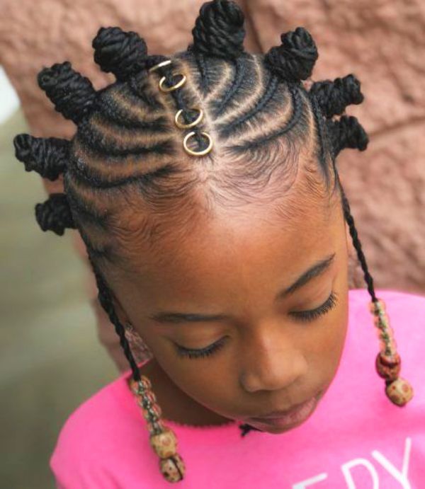 Bantu Knots with Beads