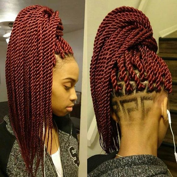 Red Twisted Ponytail