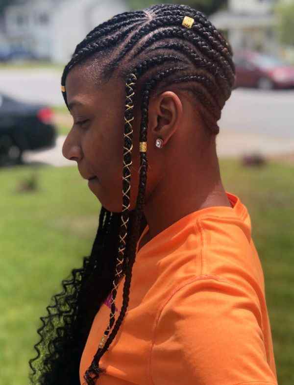 lemonade braids with curls