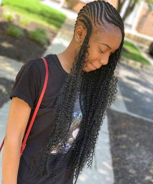 lemonade braids with curls