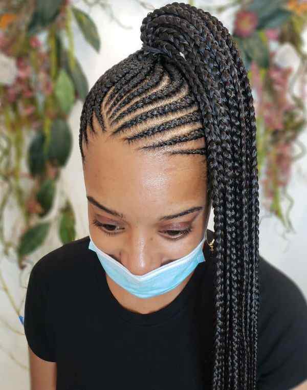 lemonade braids ponytail