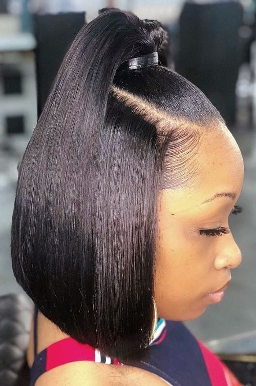 Half Ponytail and Bob Hairstyle