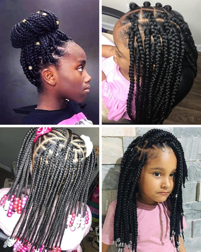 Random Box Braids Styles for Kids