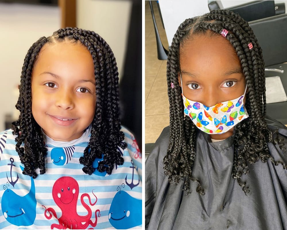 Shoulder Length Box Braids for Kids