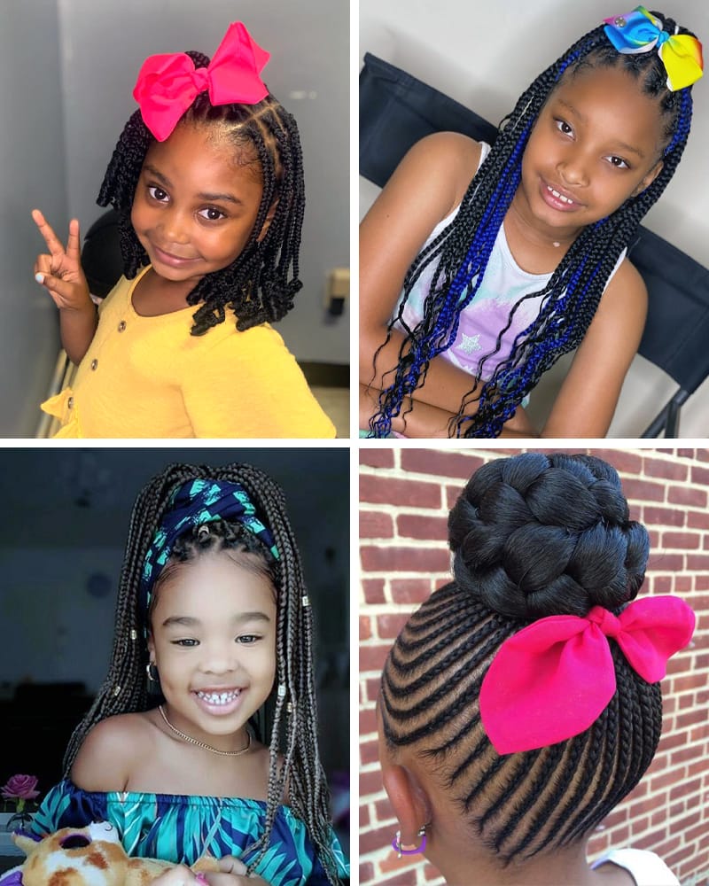 Ribbons and Hairbows are Great with the Box braids