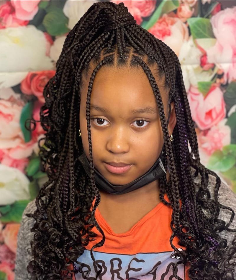 Braided High Ponytail for Kids