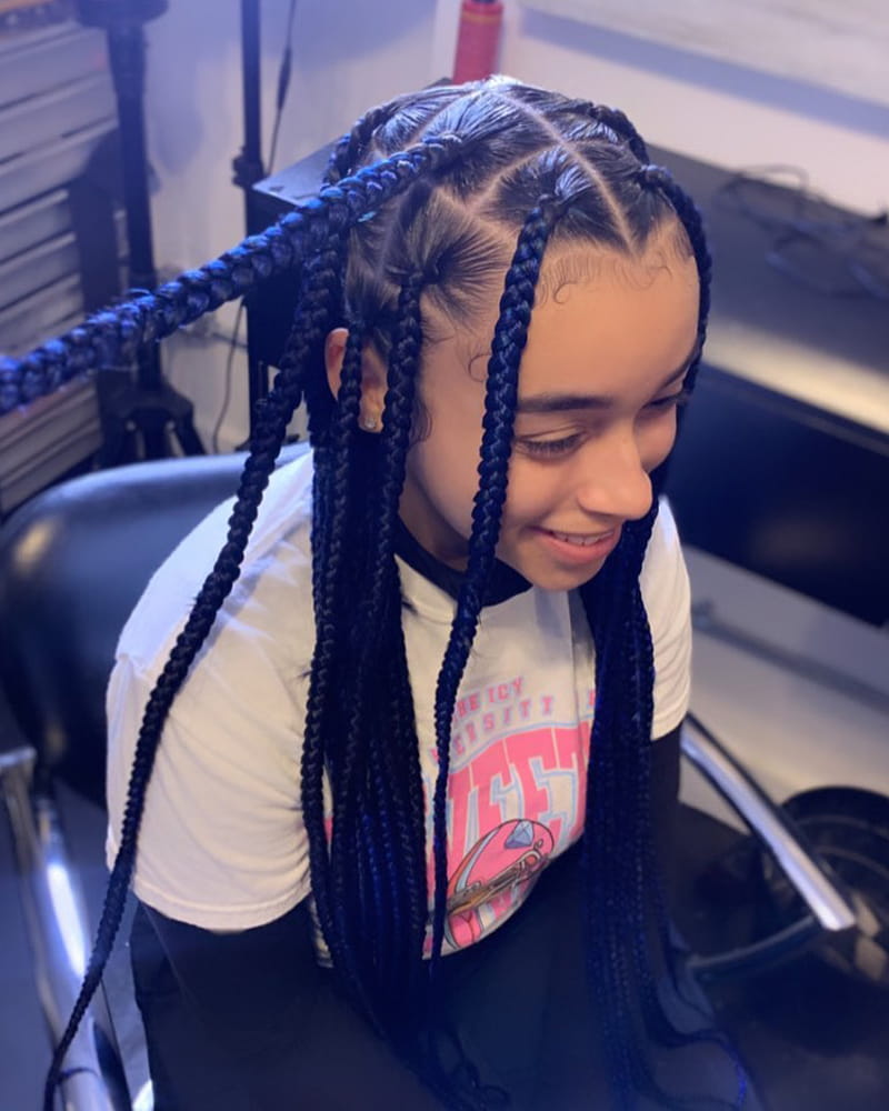 Purple Braids for kids