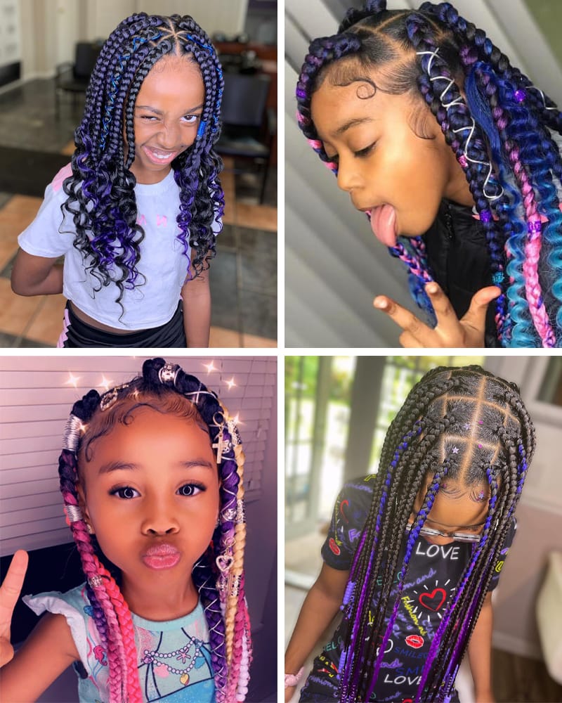 Purple Braids for Kids