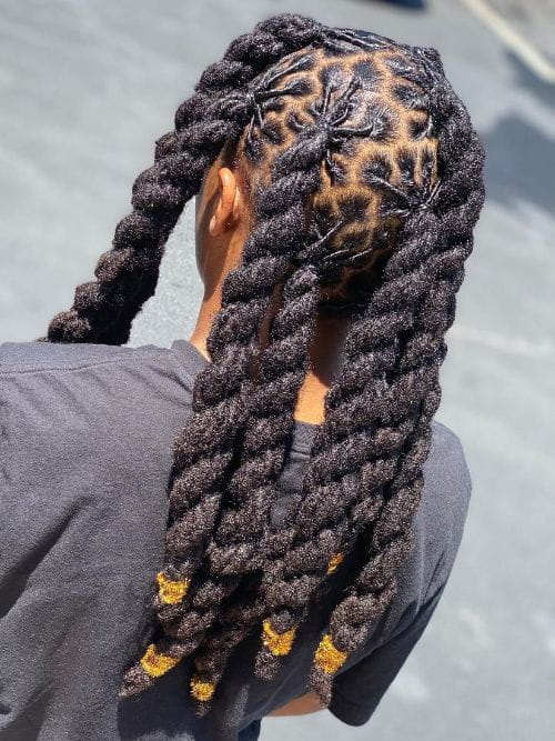 Starter Locs with Braids or Plaits