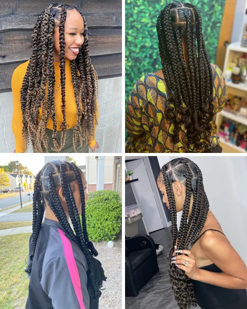 Curled Jumbo Box Braids