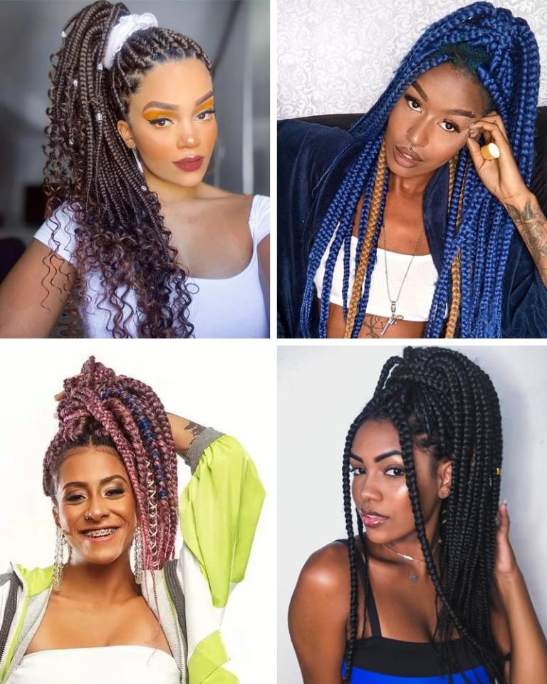 Jumbo Box Braids Styles || Nuts and Bolts || Styles and Tutorial ...