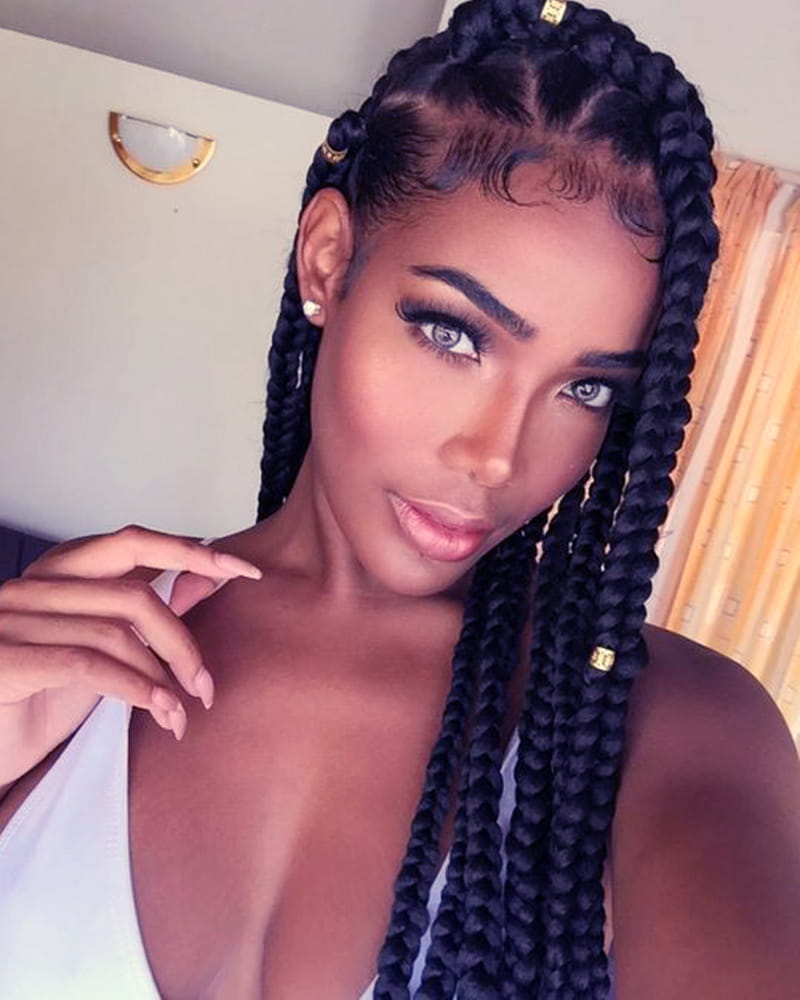 Side-Swept Mega Braids