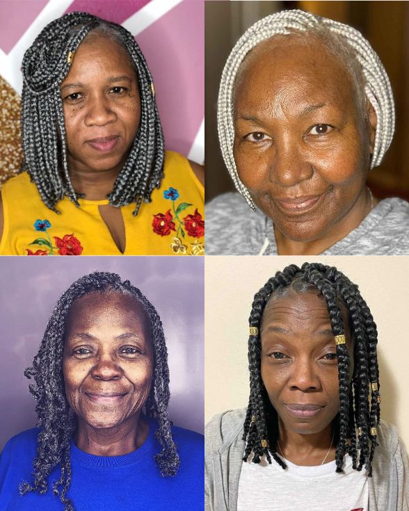 Short Box Braids for Women Over 50