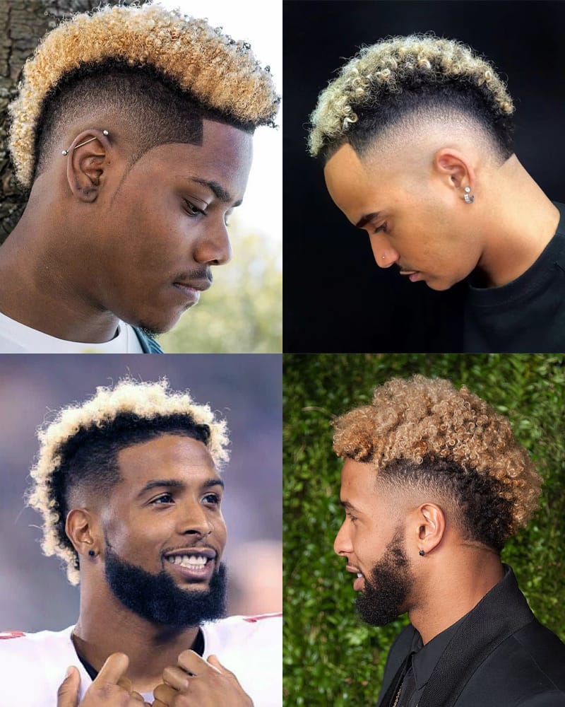 Black Men Haircuts with Colored Top