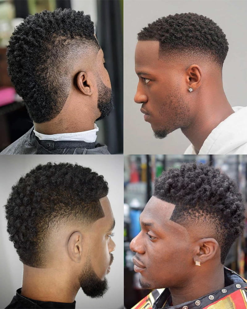 Burst fade Mohawk with Sponge Twists