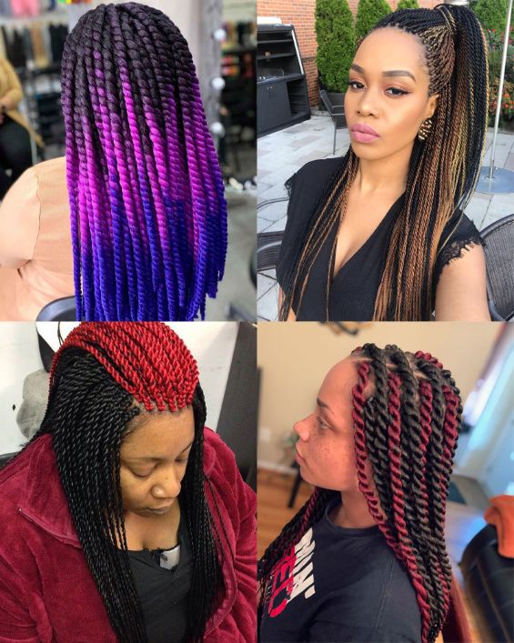 Senegalese Twists With Multiple Color