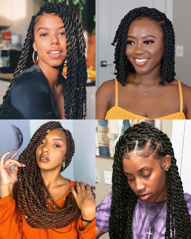 Side Part Senegalese Twists