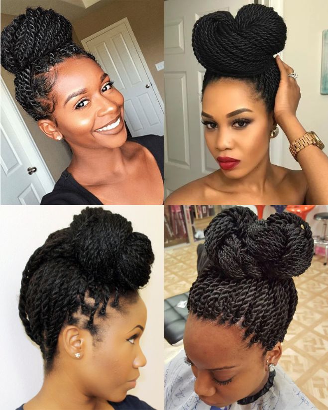 Updos with Senegalese Twists